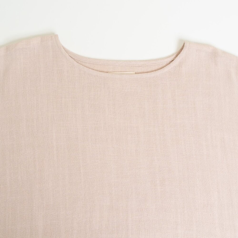 Jackson Rowe Rodina Oversized Color Block Linen Dress Sand / Hibiscus - Picture 6 of 12
